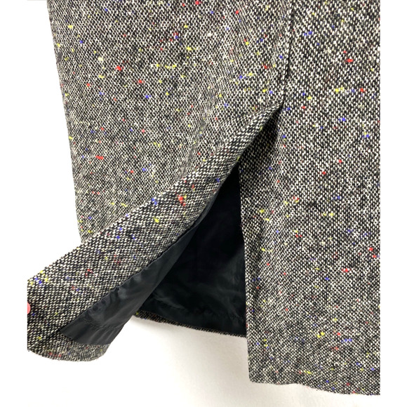 Talbots Midi Skirt Women Size 4 Wool‎ Blend Black Tweed Straight Preppy Academia - Picture 9 of 10